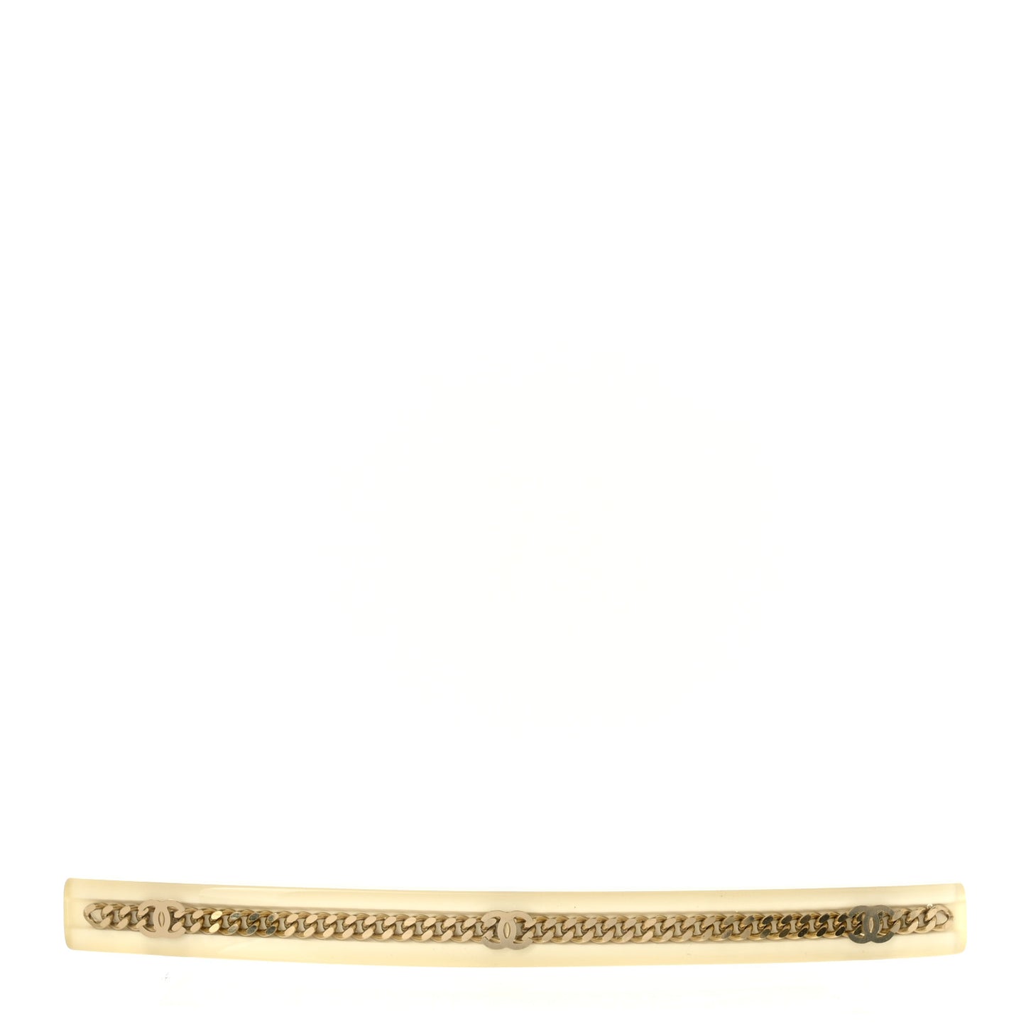 Resin Chain CC Hair Clip Barrette White Gold
