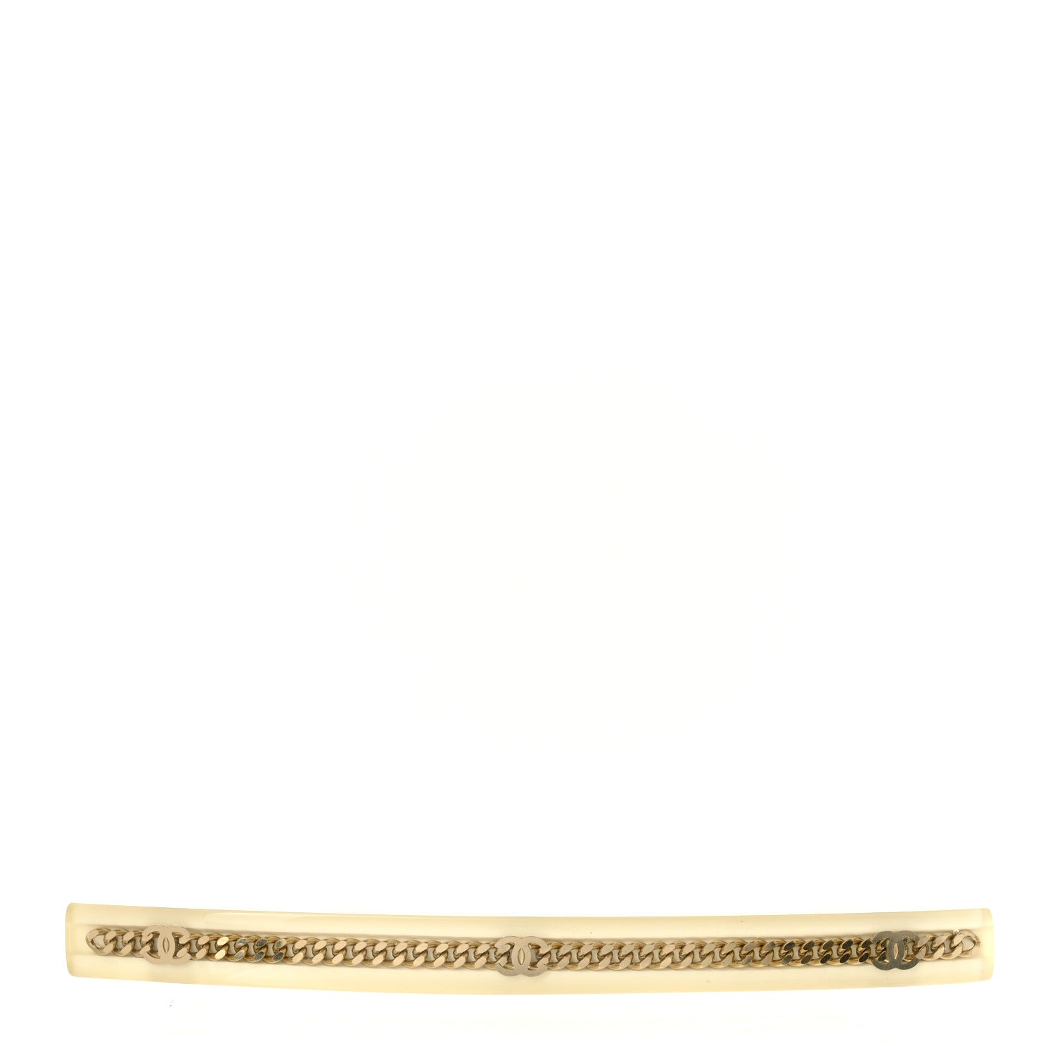 Chanel Resin Chain CC Hair Clip Barrette White Gold 1 of 4