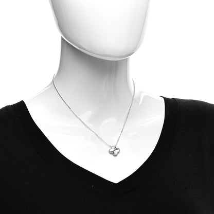 Van Cleef & Arpels 18K White Gold Guilloche Vintage Alhambra Pendant Necklace 2 of 5