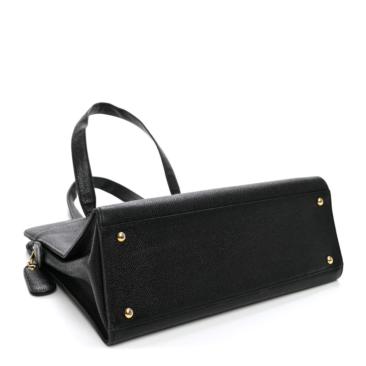 Chanel Caviar Embroidered Logo Shoulder Bag Black 4 of 11