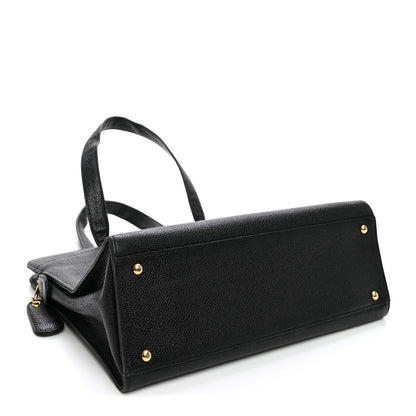 Chanel Caviar Embroidered Logo Shoulder Bag Black 4 of 11