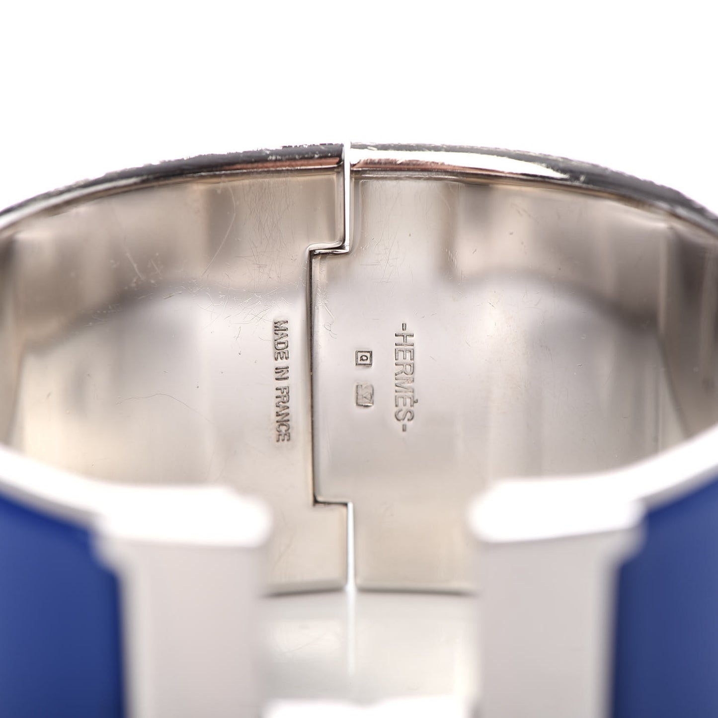Enamel Extra Wide Clic Clac H Bracelet Bleu Electrique