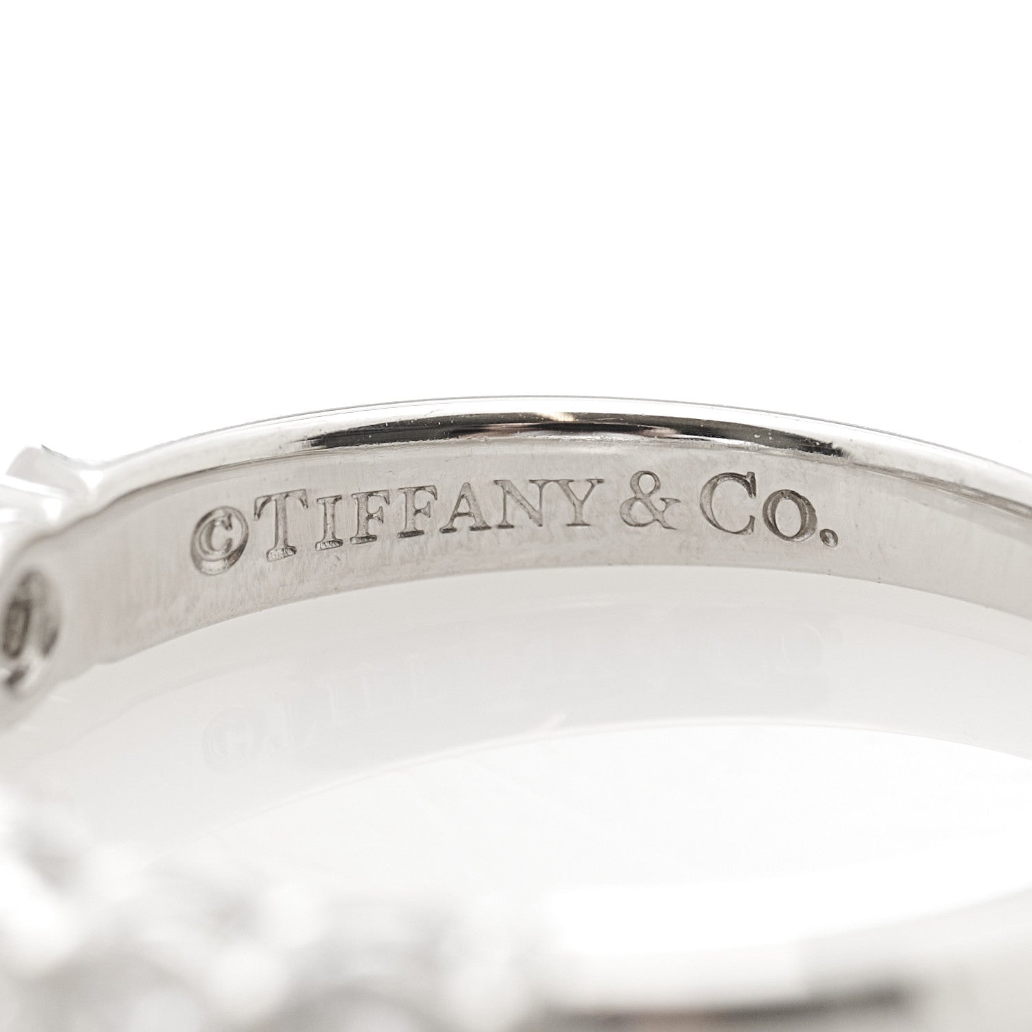 Tiffany Platinum Diamond 3mm Embrace Half Circle Band Ring 49 5 4 of 5