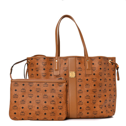 MCM Visetos Large Liz Reversible Shopper Tote Cognac 1 of 17