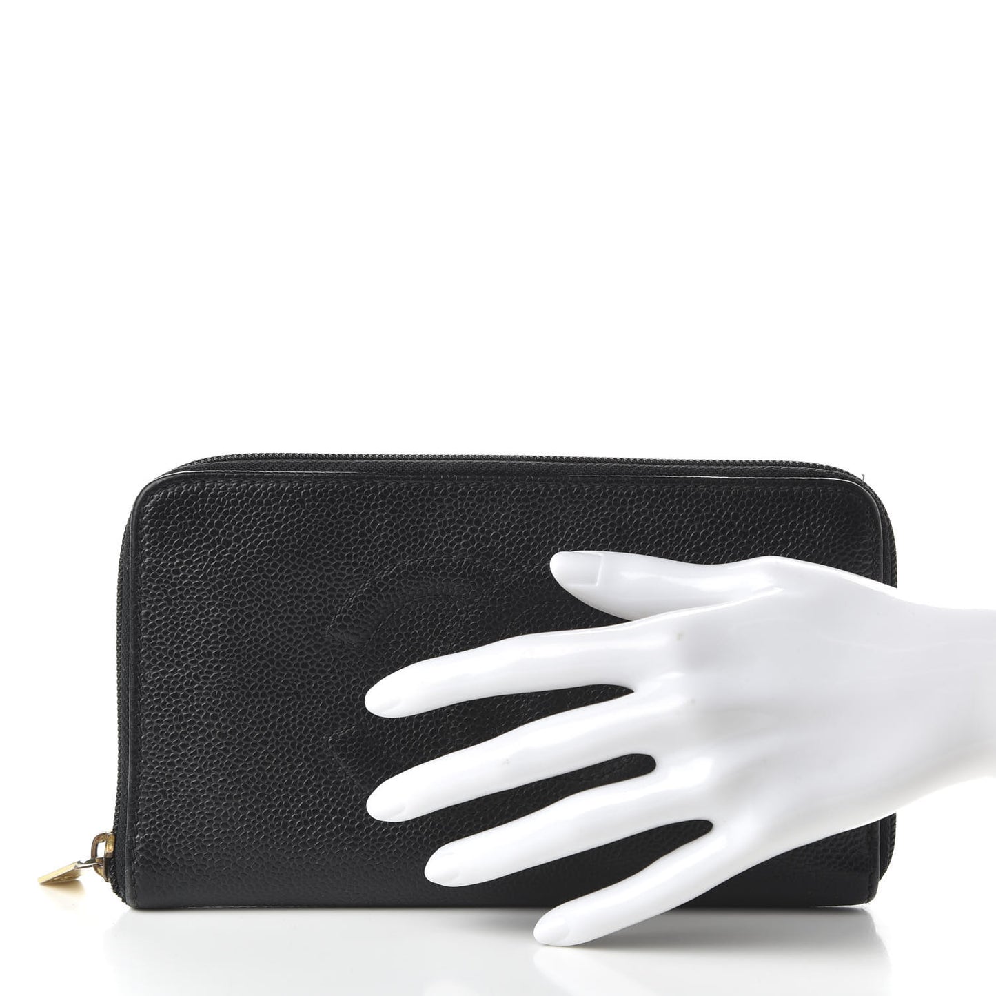 Caviar Large Timeless CC Zip Around Wallet Black