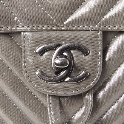 Chanel Metallic Calfskin Chevron Quilted Small Urban Spirit Backpack Silver 10 of 10