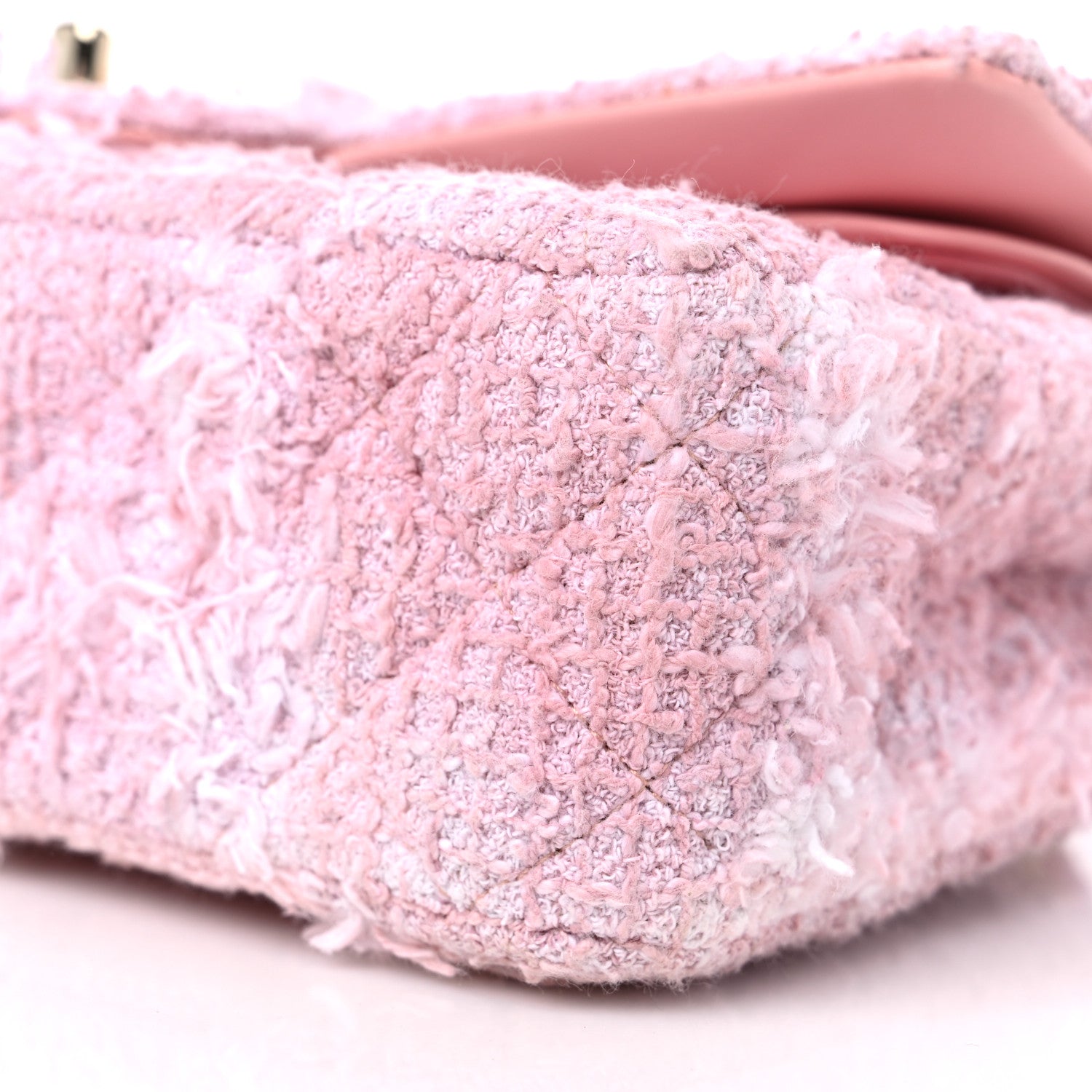 Chanel Tweed Medium Double Flap Light Pink White 9 of 10