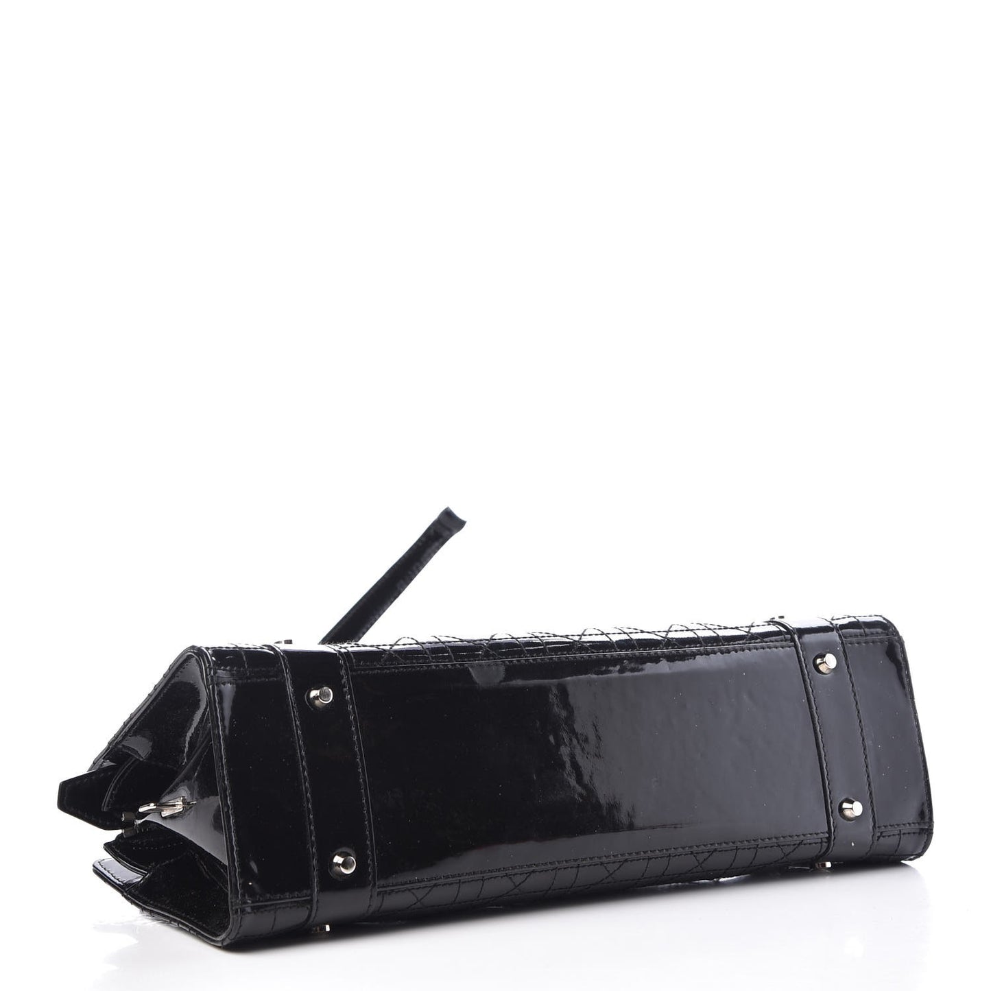 Patent Cannage Stitched East West Lady Dior Black