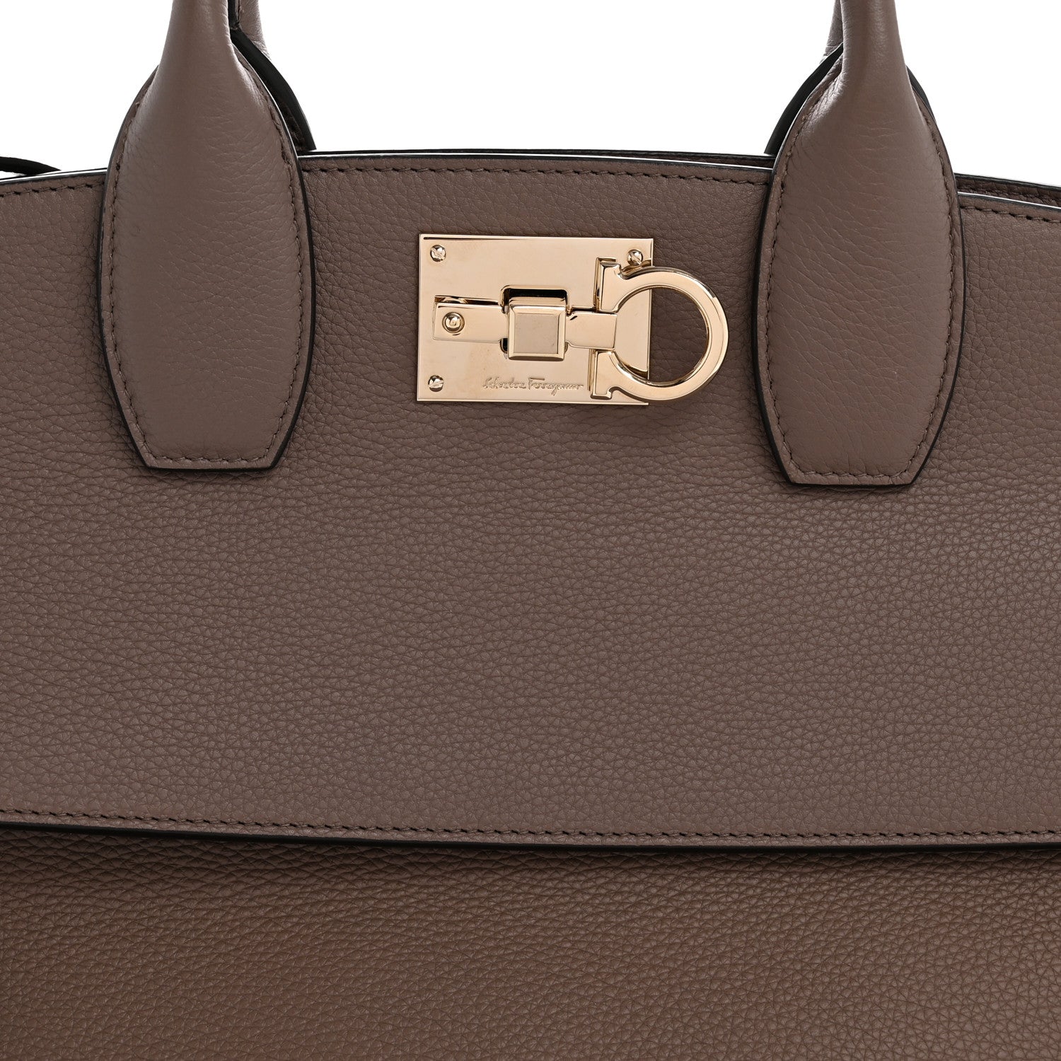 Salvatore Ferragamo Calfskin Large Studio Bag Caraway Seed 8 of 13