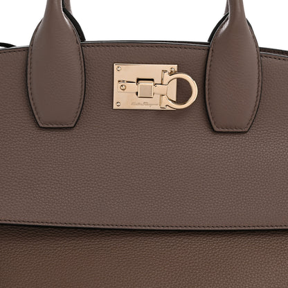 Salvatore Ferragamo Calfskin Large Studio Bag Caraway Seed 8 of 13