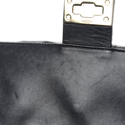 Valentino Garavani Lambskin VLTN Print Candystud Top Handle Bag Black 10 of 15
