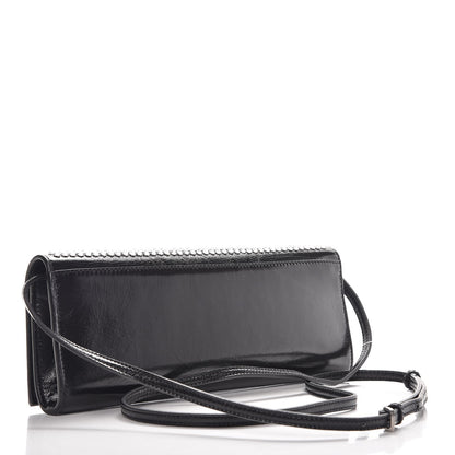 Saint Laurent Glossed Calfskin Crystal Fetiche Clutch Nero Black 3 of 7