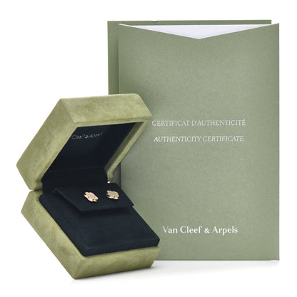 Van Cleef & Arpels 18K Yellow Gold Mother of Pearl Sweet Alhambra Earrings 5 of 5