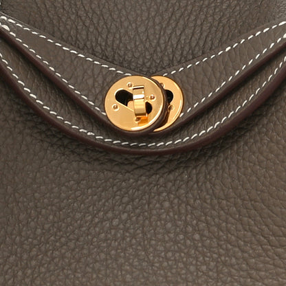 Hermes Taurillon Clemence Mini Lindy 20 Etoupe 8 of 11