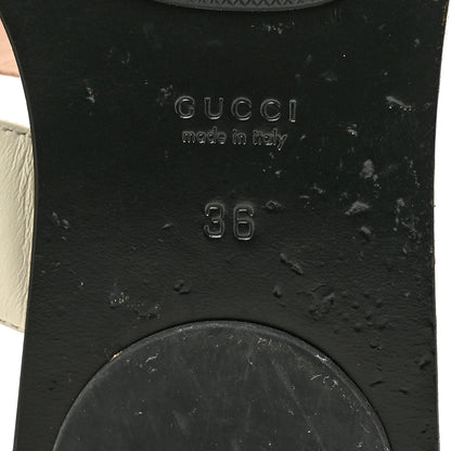 Gucci Calfskin GG Marmont Thong Sandals 36 Mystic White 8 of 12
