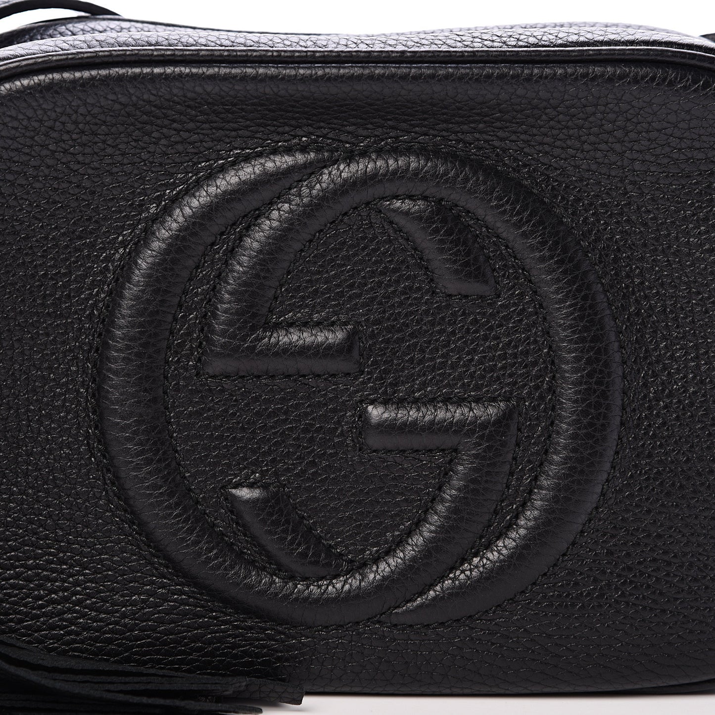 Pebbled Calfskin Small Soho Disco Bag Black