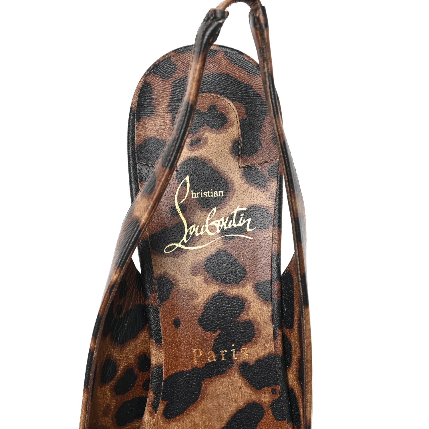 Christian Louboutin Calfskin Leopard Kate Slingback 85 Pumps 41 Brown 7 of 8