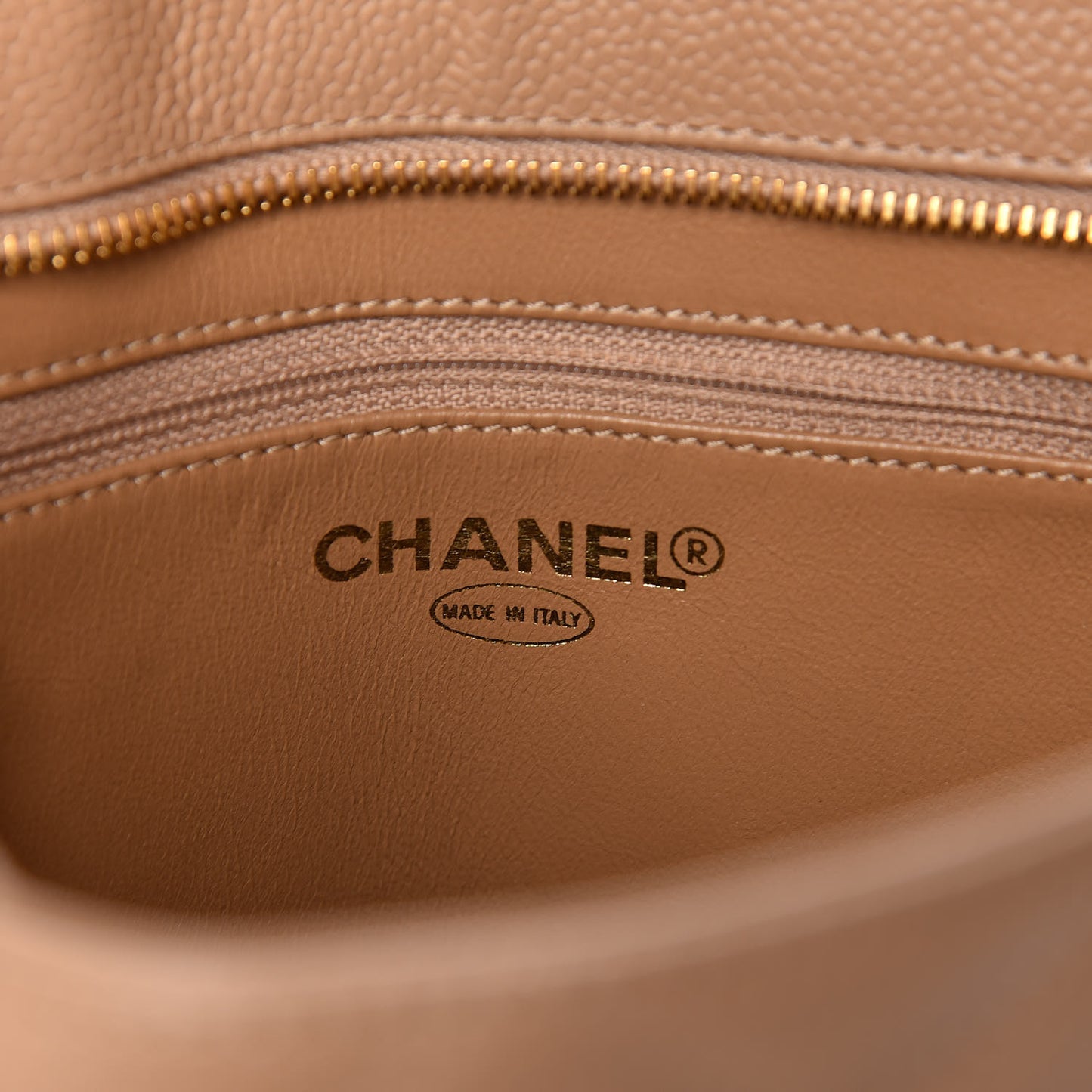 Caviar Quilted Medallion Tote Beige