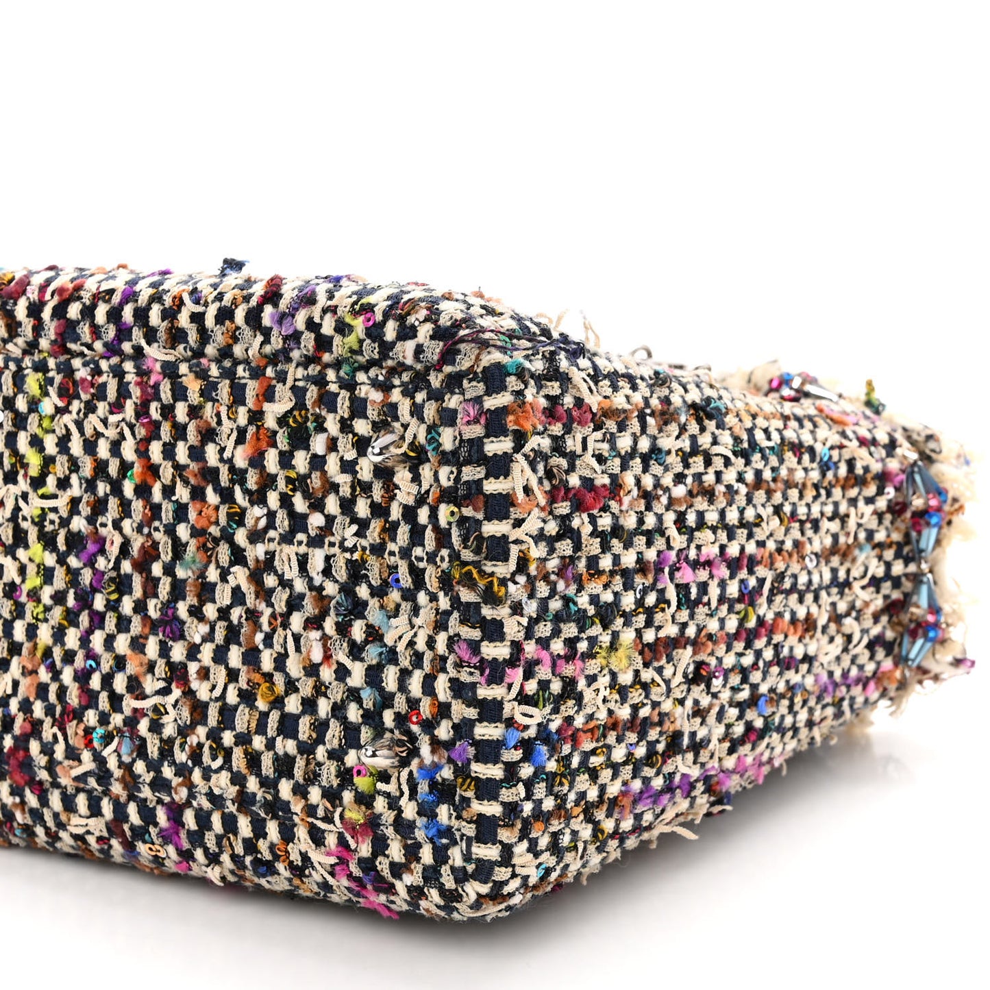 Tweed Fringe Medium Lady Dior Purple