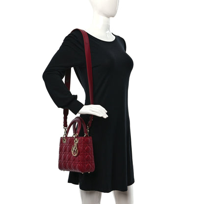 Christian Dior Lambskin Cannage Small Lucky Badges My Lady Dior Red 2 of 12
