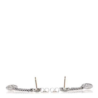 John Hardy Sterling Silver 18K Yellow Gold Diamond Classic Chain Drop Earrings 3 of 4