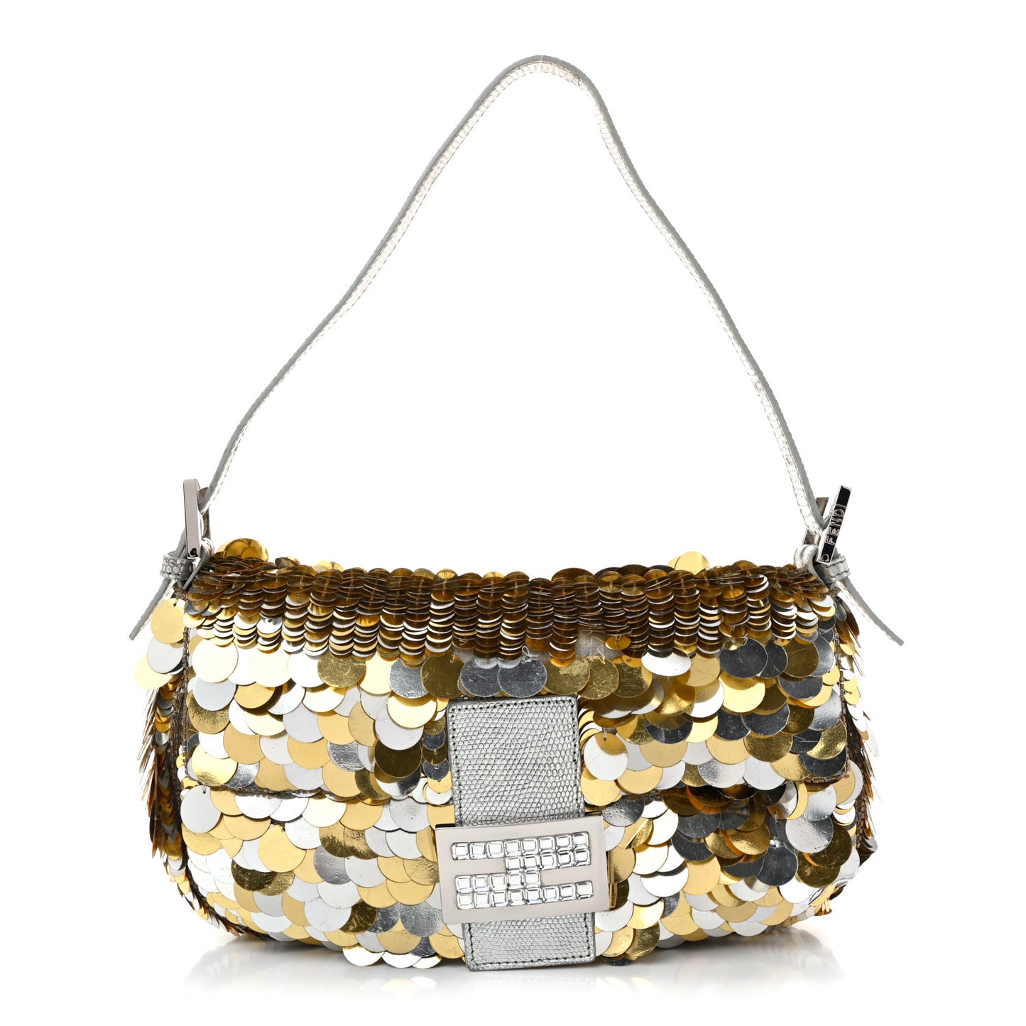 Sequin Lizard Crystal Baguette Silver Gold