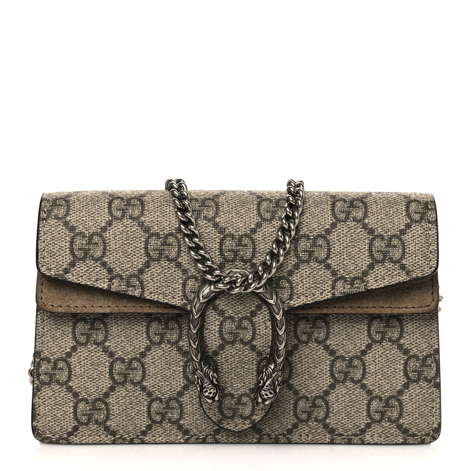 Gucci GG Supreme Monogram Super Mini Dionysus Shoulder Bag Taupe 1 of 6