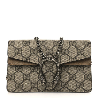 Gucci GG Supreme Monogram Super Mini Dionysus Shoulder Bag Taupe 1 of 6