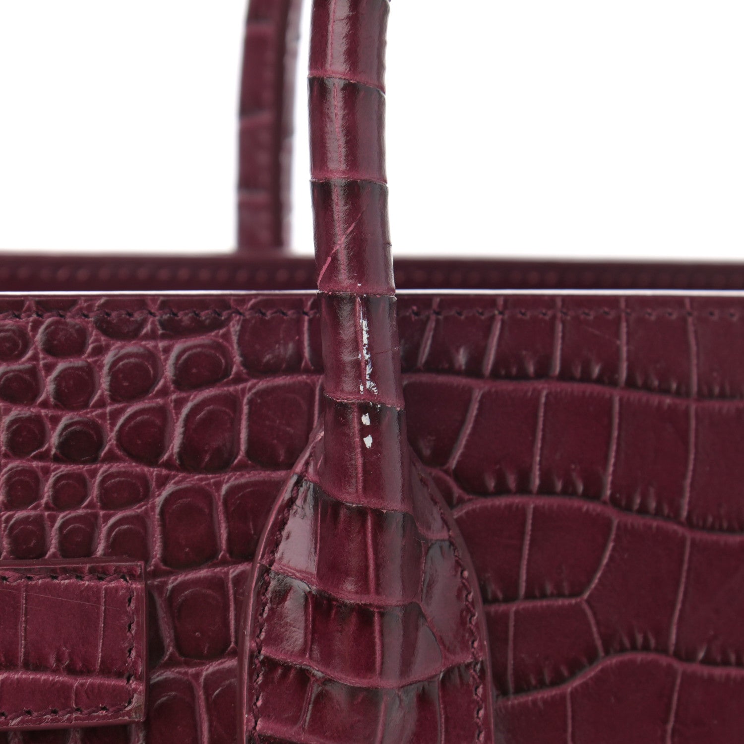 Saint Laurent Calfskin Crocodile Embossed Baby Sac De Jour Rouge 11 of 13