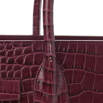 Saint Laurent Calfskin Crocodile Embossed Baby Sac De Jour Rouge 11 of 13