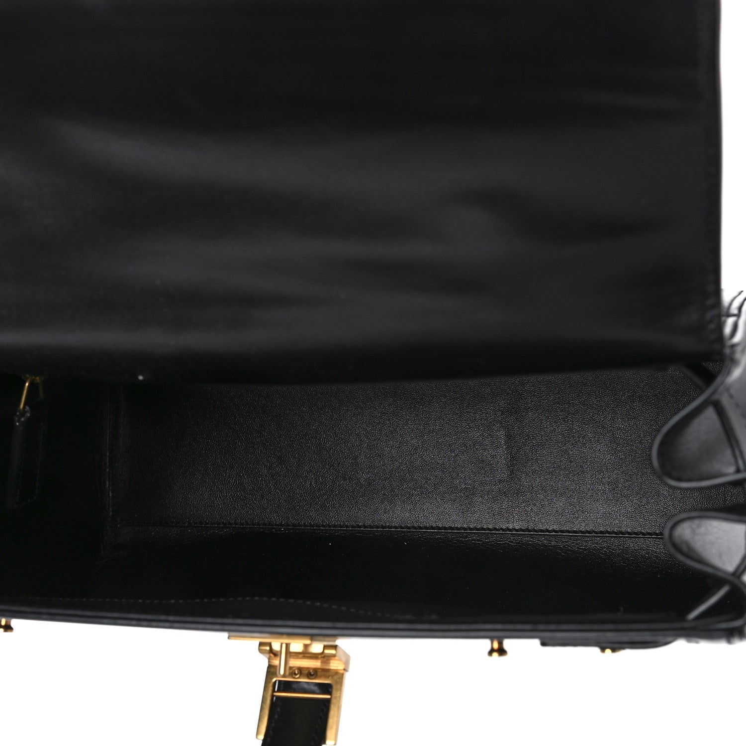 Saint Laurent Shiny Calfskin Le Fermoir Top Handle Bag Small Black 5 of 8