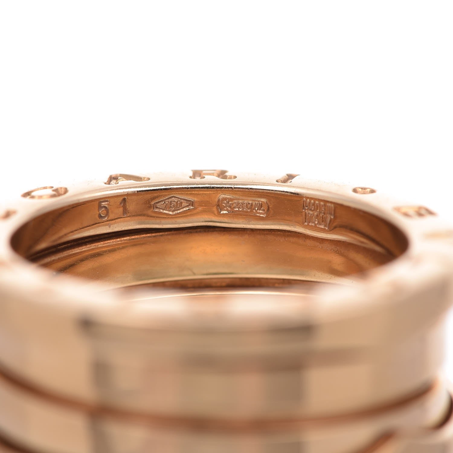 Bulgari 18K Yellow Gold B.Zero1 Three-Band Ring 51 5.75 4 of 5