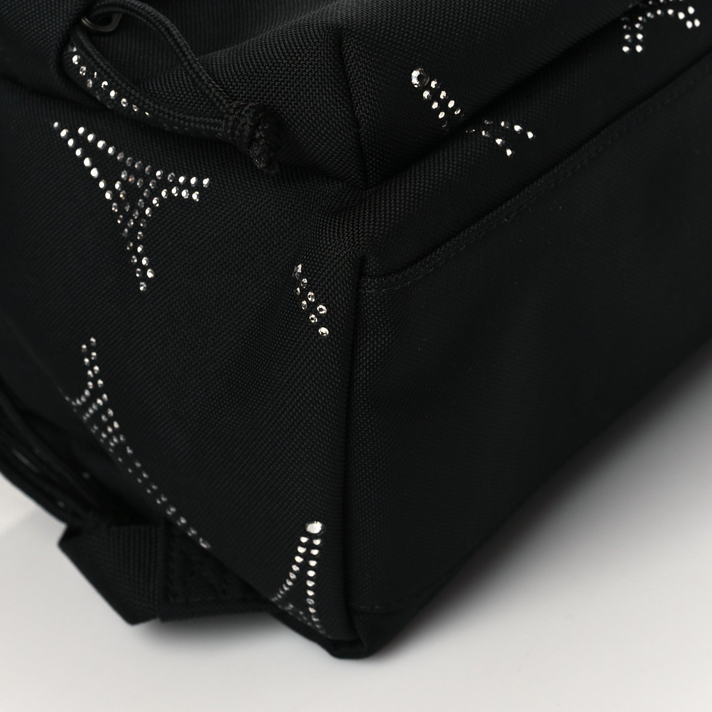 Canvas Crystal Embellished Eiffel Tower Explorer Backpack Black