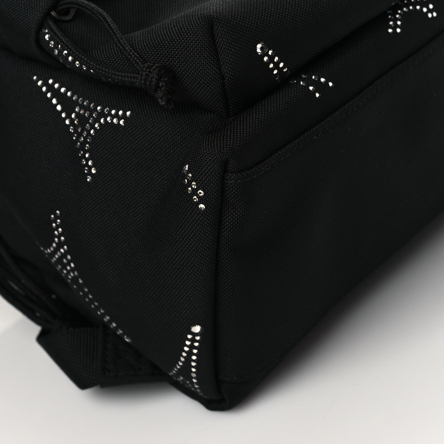 Balenciaga Canvas Crystal Embellished Eiffel Tower Explorer Backpack Black 8 of 9