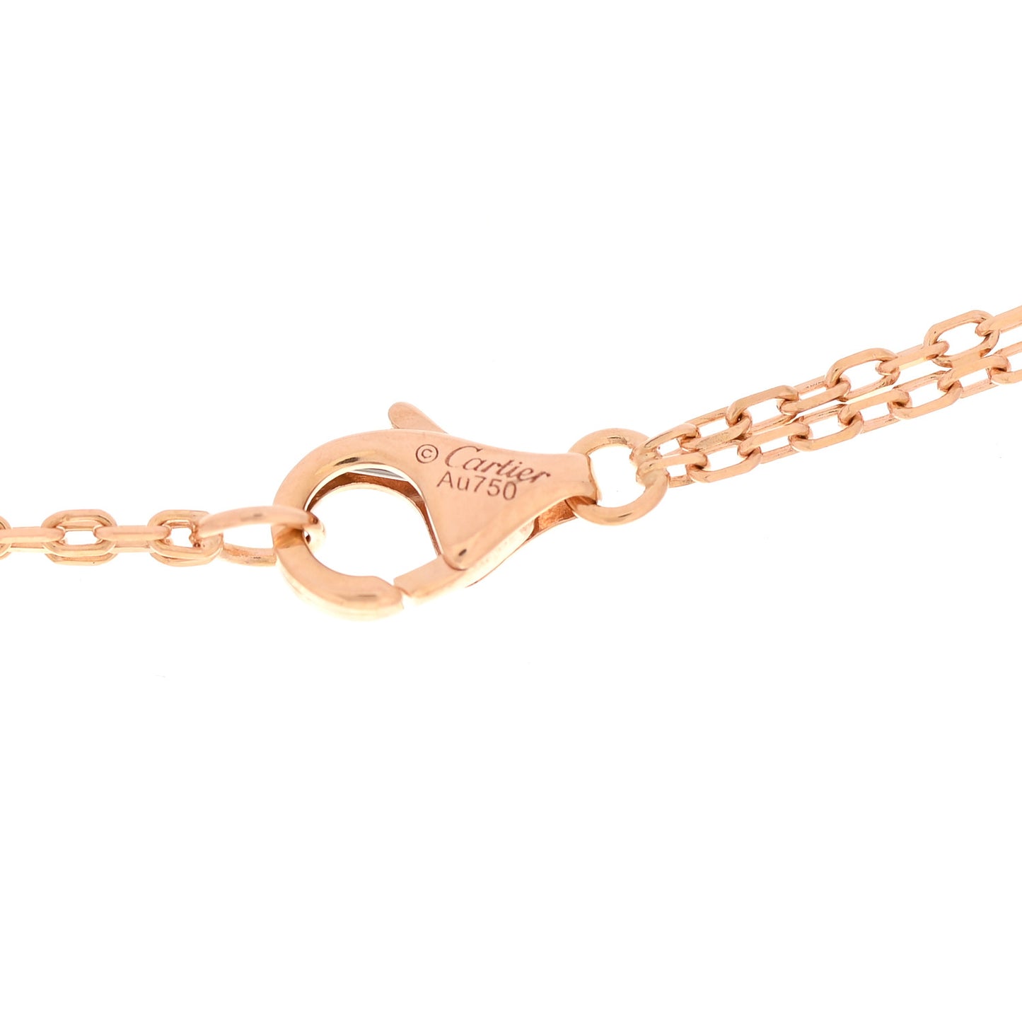 18K Pink Gold 2 Diamond LOVE Necklace