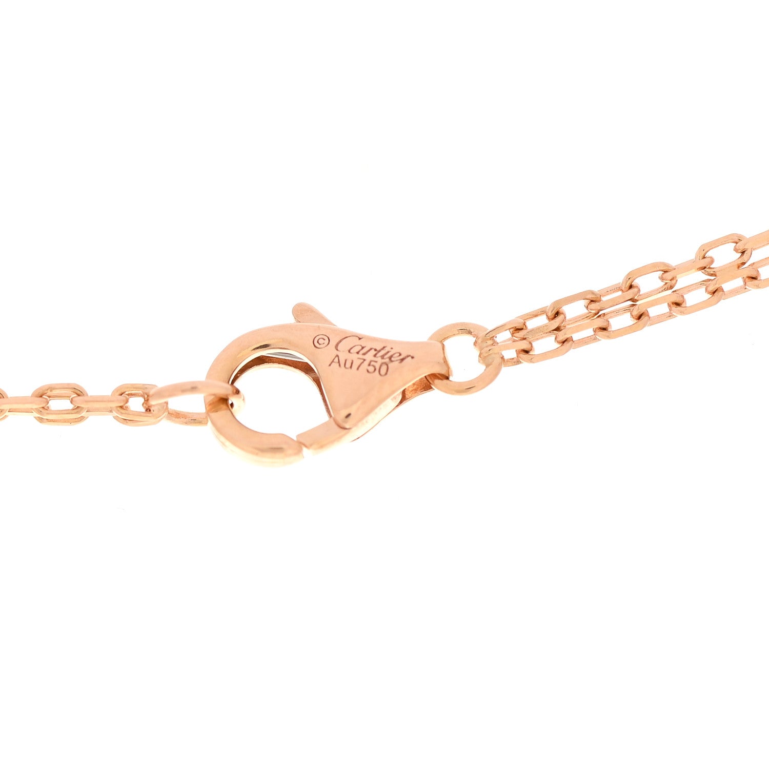 Cartier 18K Pink Gold 2 Diamond LOVE Necklace 4 of 6