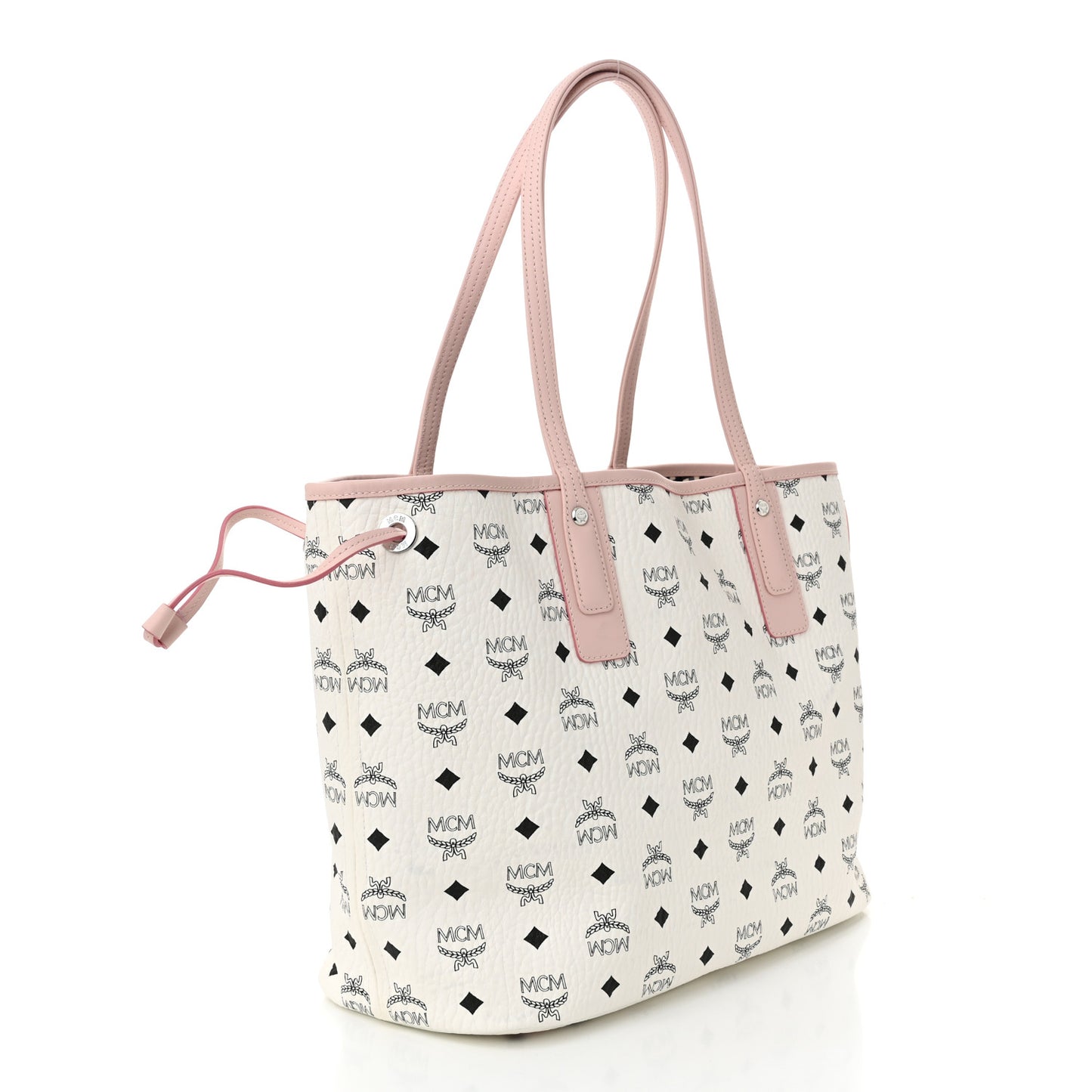 Visetos Medium Liz Reversible Shopper Tote White Soft Pink