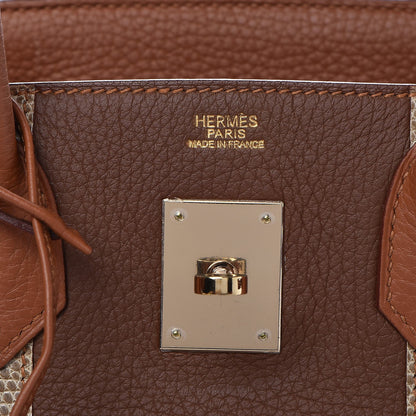 Hermes Taurillon Clemence Lizard Club Birkin 30 Gold Marron D'Inde 8 of 34