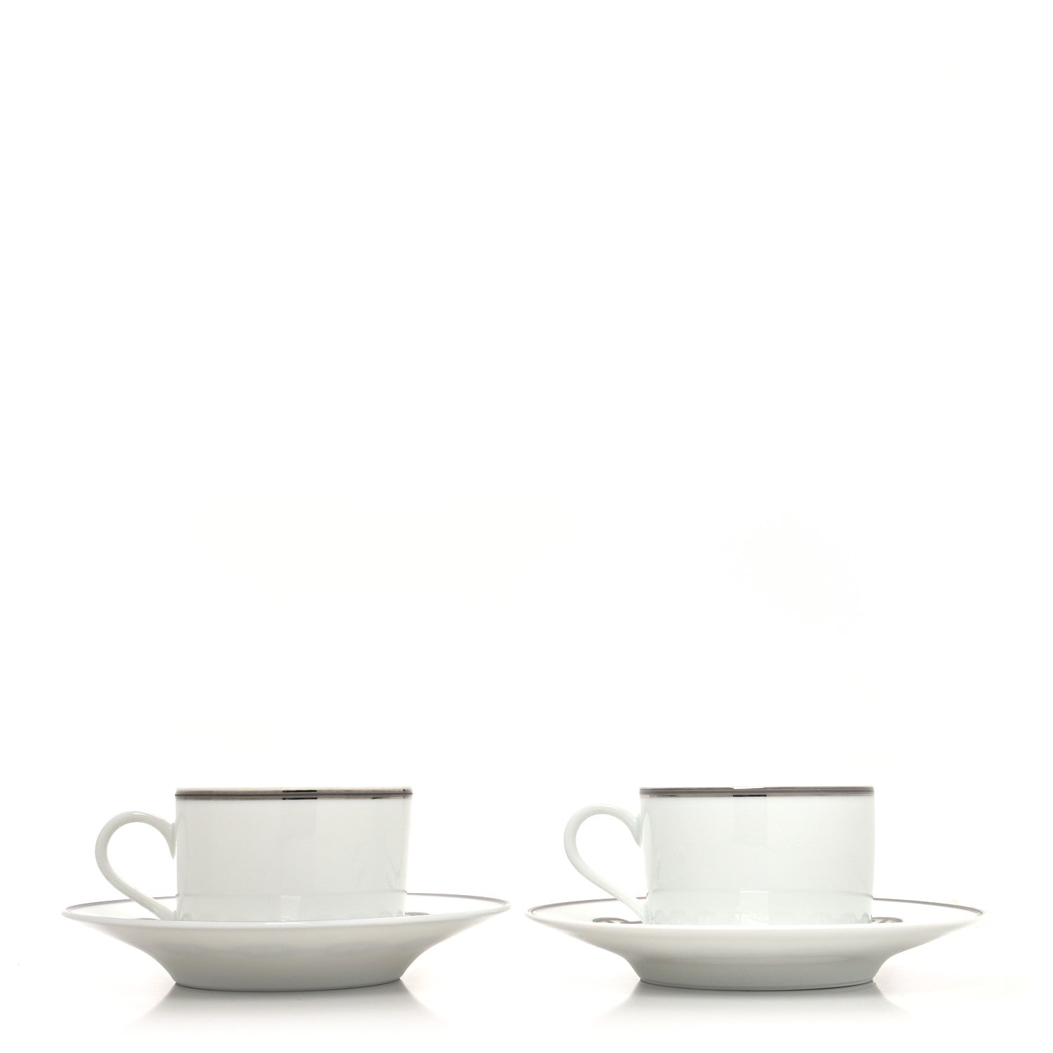 Hermes Porcelain Platinum Chaine d'Ancre Tea Cup and Saucer Set of 2 3 of 13
