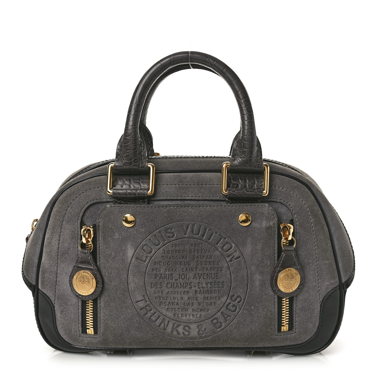 Louis Vuitton Havane Stamped Trunk Bowler PM Gray 1 of 9