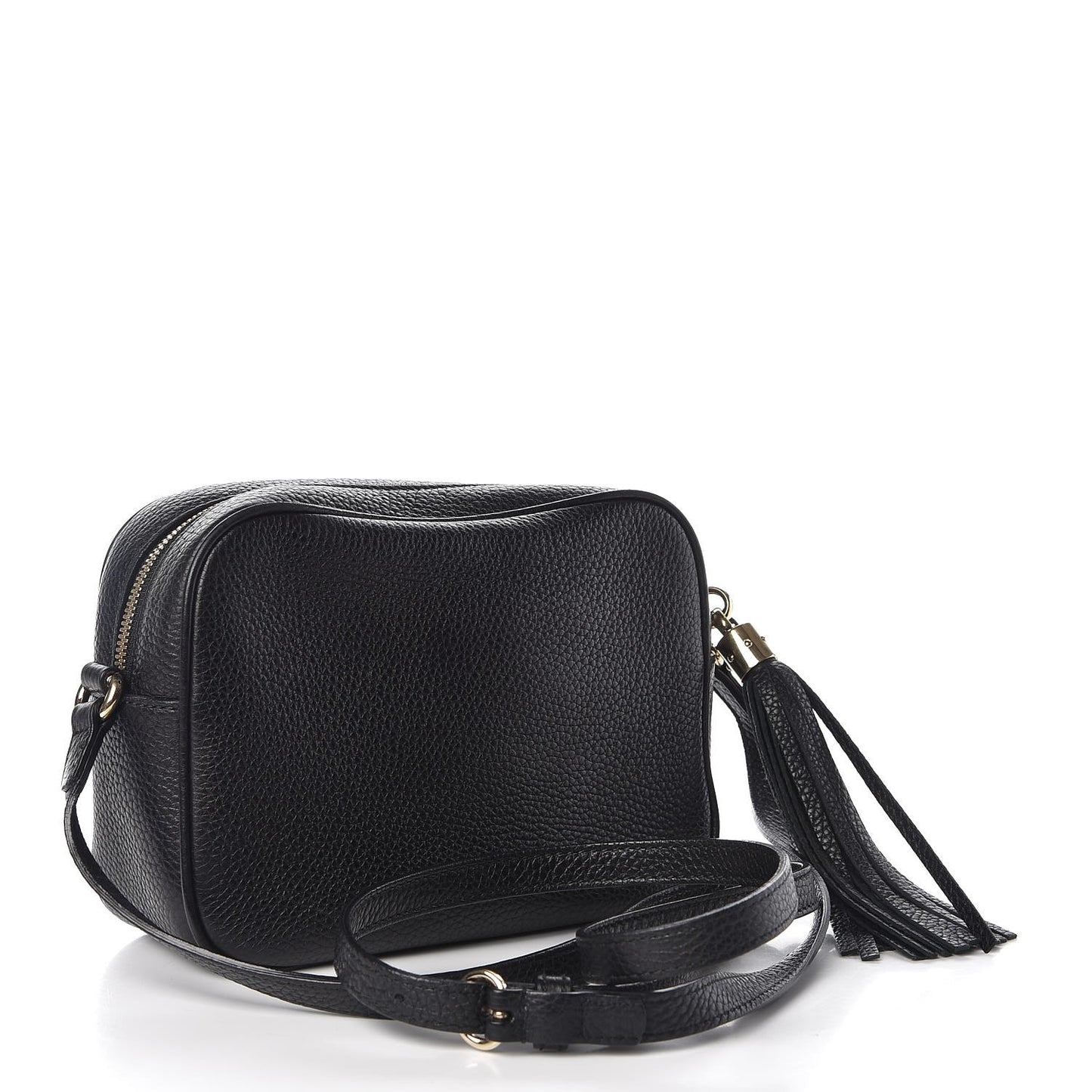 Pebbled Calfskin Small Soho Disco Bag Black