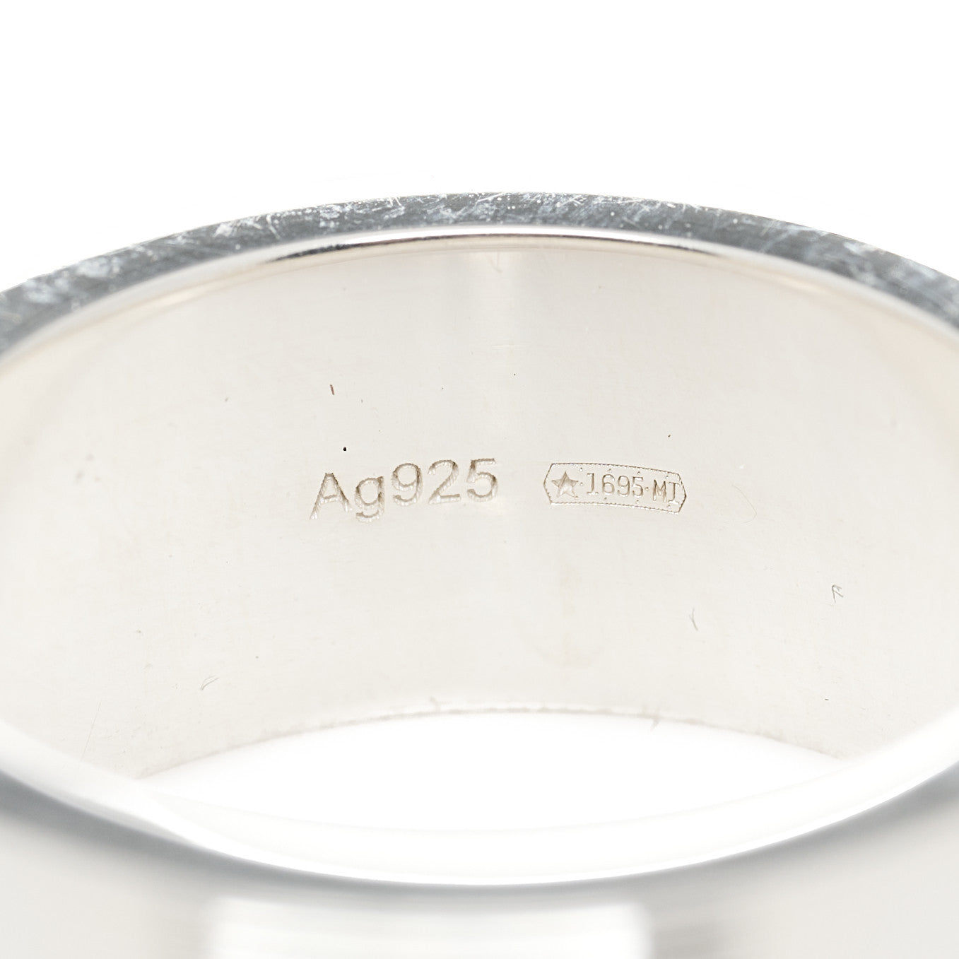 Gucci Sterling Silver 8mm Signature Band Ring 51 5.75 4 of 7