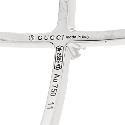 Gucci 18K White Gold Diamond Running G Cross Ring 51 5.75 4 of 4