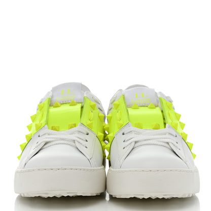 Valentino Garavani Calfskin Womens Rockstud Untitled Open Sneakers 39 Neon Yellow 2 of 8