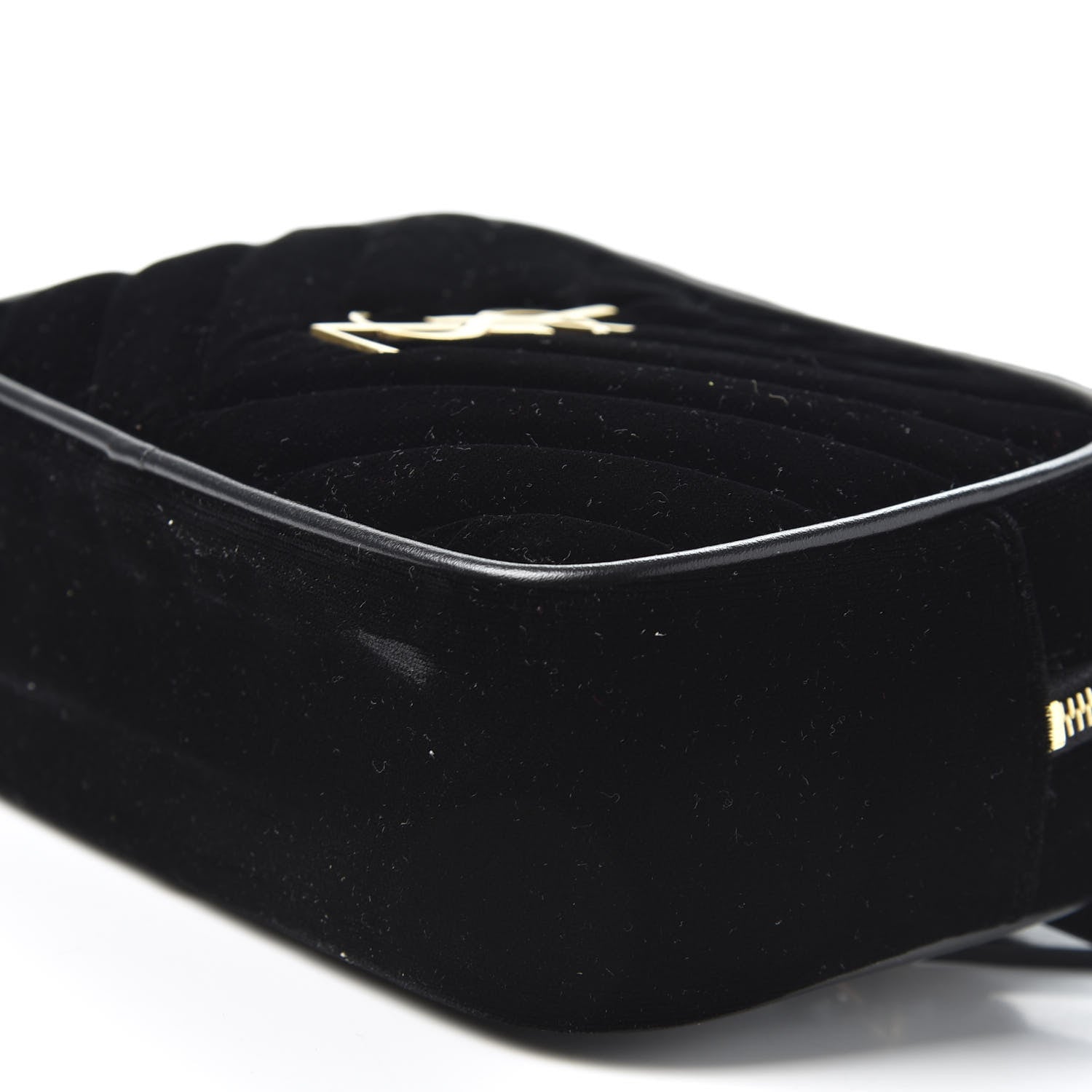 Saint Laurent Velour Matelasse Monogram Lou Belt Bag Black 6 of 9