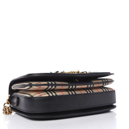 Burberry Smooth Calfskin 1983 Knight Check Link Shoulder Bag Black 4 of 9