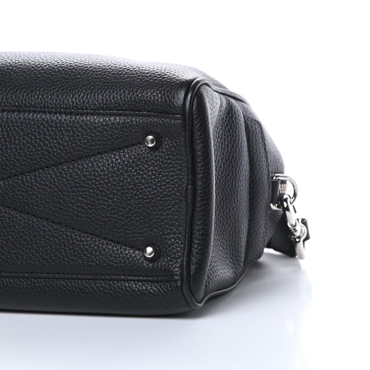 Pebbled Calfskin Gotham Bauletto Satchel Black