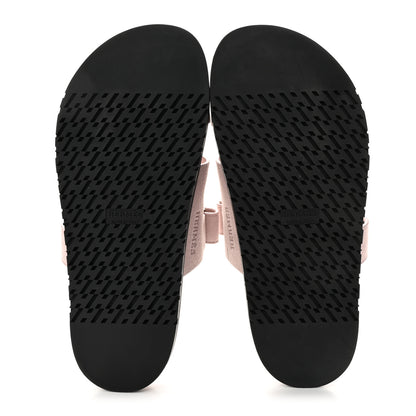 Hermes Suede Goatskin Womens Chypre Sandals Rose Porcelaine 5 of 8