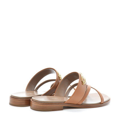 Hermes Calfskin Claire Sandals 37 Gold 4 of 7