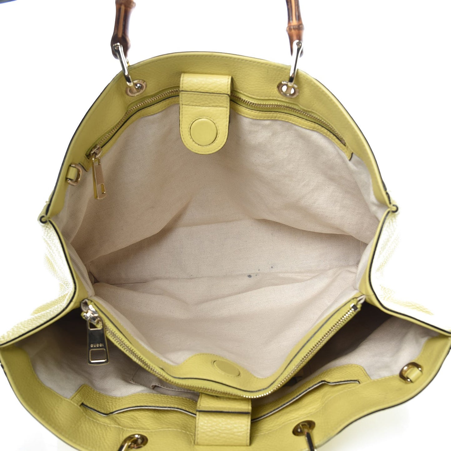 Calfskin Large Bamboo Shopper Tote Citrus